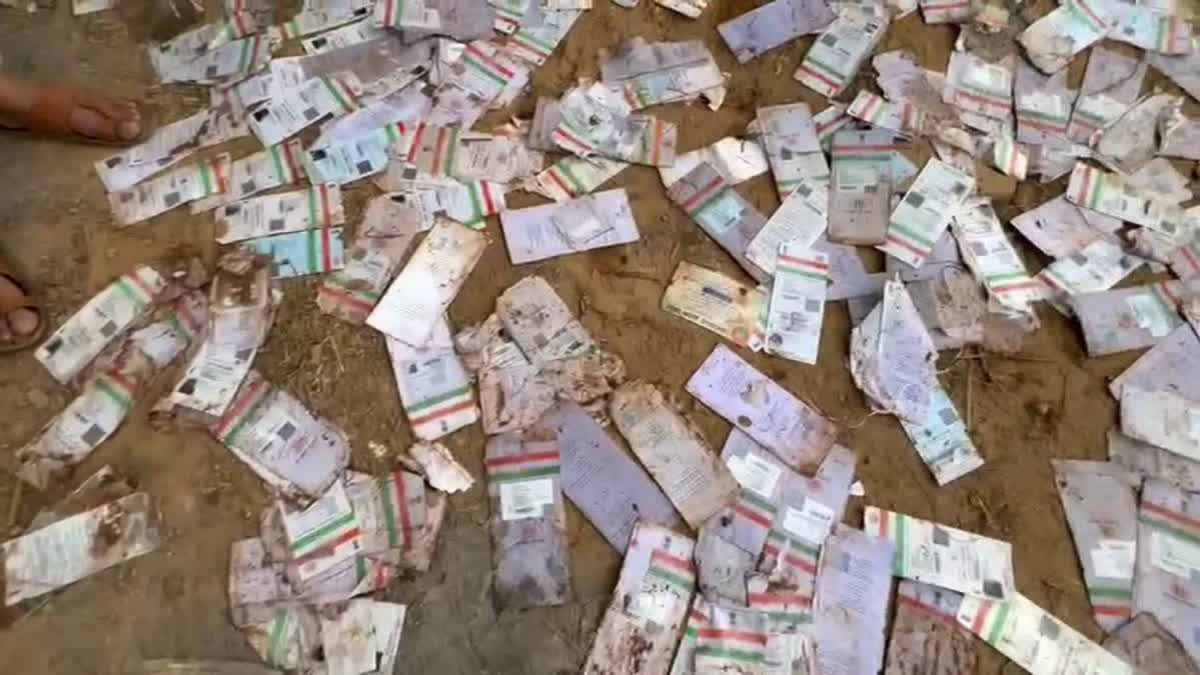 नदी के किनारे फेंके मिले हजारों आधार कार्ड, भड़के ग्रामीणों ने दी डाकघर घेराव की चेतावनी