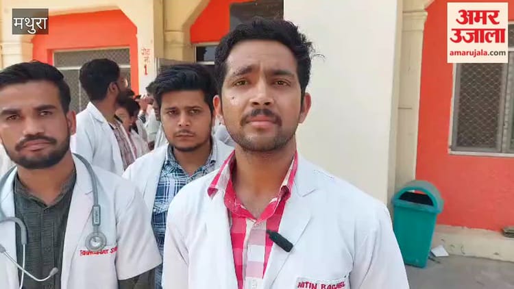 VIDEO: प्रतिदन का भत्ता 33 रुपये, मथुरा वेटरनरी कॉलेज में अनिश्चितकालीन हड़ताल; जोरदार प्रदर्शन