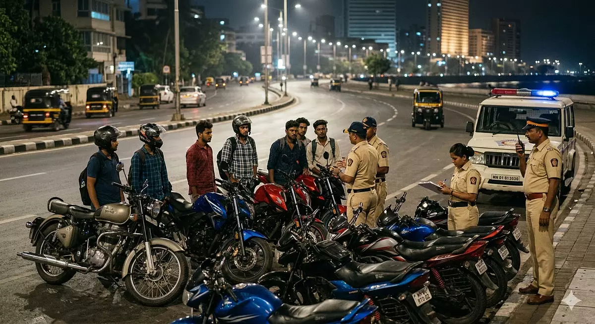 तेज़ रफ़्तार से गाड़ी चलाने और अधिकारियों को कुचलने की कोशिश, 12 Bikers पर केस दर्ज किया