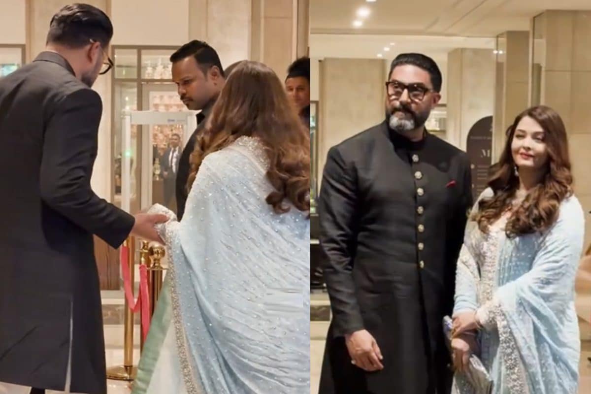 अर्जुन तेंदुलकर-सानिया चंढोक की शादी में अभिषेक बच्चन-ऐश्वर्या राय का स्वैग, हाथों में हाथ थामे की एंट्री
