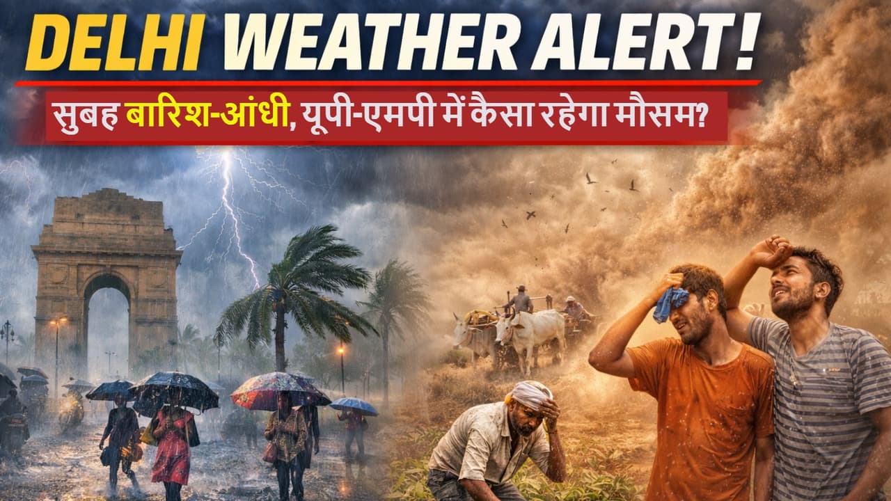Today Weather in Delhi: दिल्ली-नोएडा में आज आंधी-बारिश, यूपी-एमपी के इन शहरों में गर्मी करेगी बेहाल