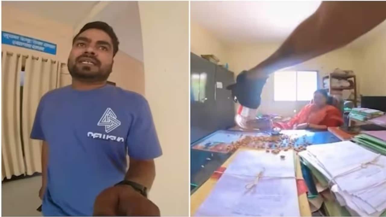 गुस्साए युवक ने अधिकारी की मेज पर फेंका था बादाम, अब सामने आया पूरा मामला- VIDEO