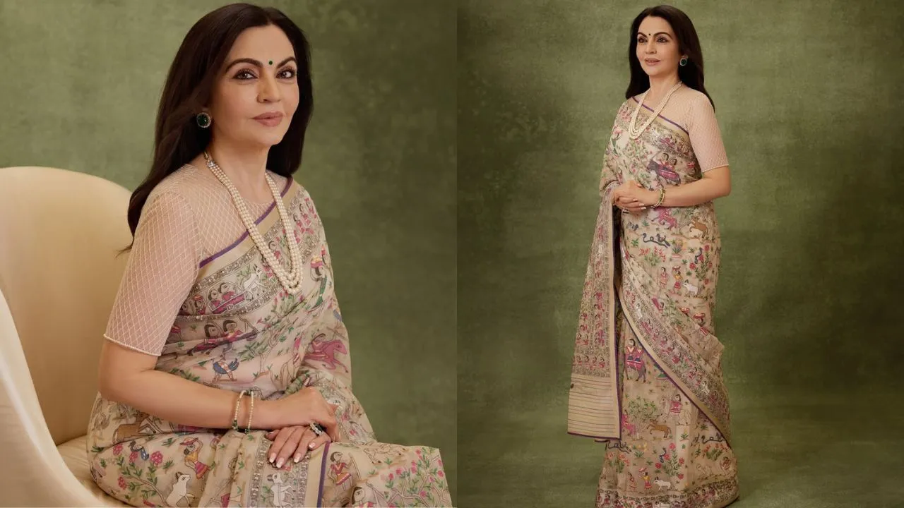 न्यूयॉर्क के TIME100 समिट में Nita Ambani का देसी जलवा, दो साल में बनी जामदानी साड़ी ने खींचा ध्यान