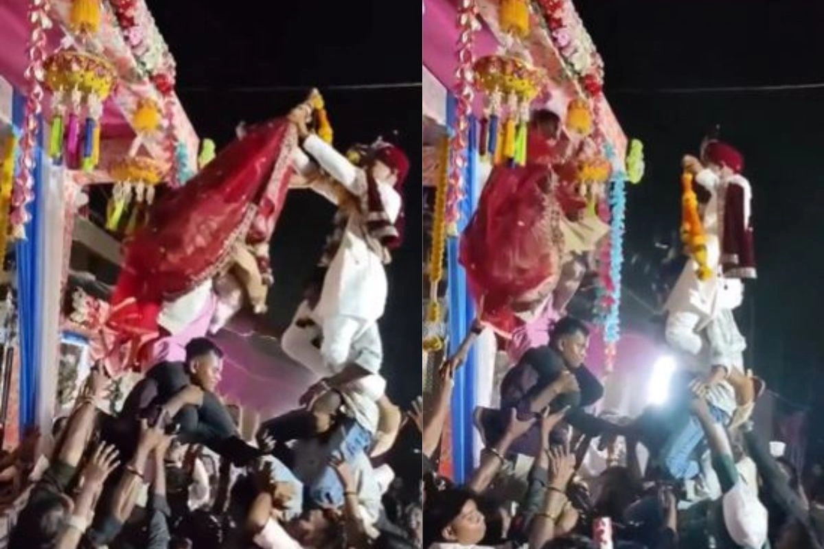 Viral Video: रिश्तेदारों के कंधों पर चढ़कर दूल्हा-दुल्हन ने उड़ाई संस्कारों की धज्जियां, अंजाम देख यूजर्स कर रहे थू..थू..