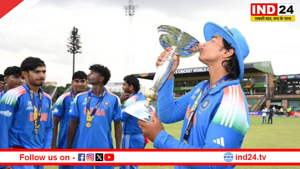 विराट कोहली ने U19 वर्ल्ड कप जीतने पर युवा भारतीय टीम को बधाई दी और उनकी शानदार उपलब्धि की सराहना की।