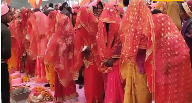 लखनऊ में 187 जोड़ों का सामूहिक विवाह: श्रमिक परिवारों को मिला सहारा, 85 हजार की आर्थिक मदद वितरित