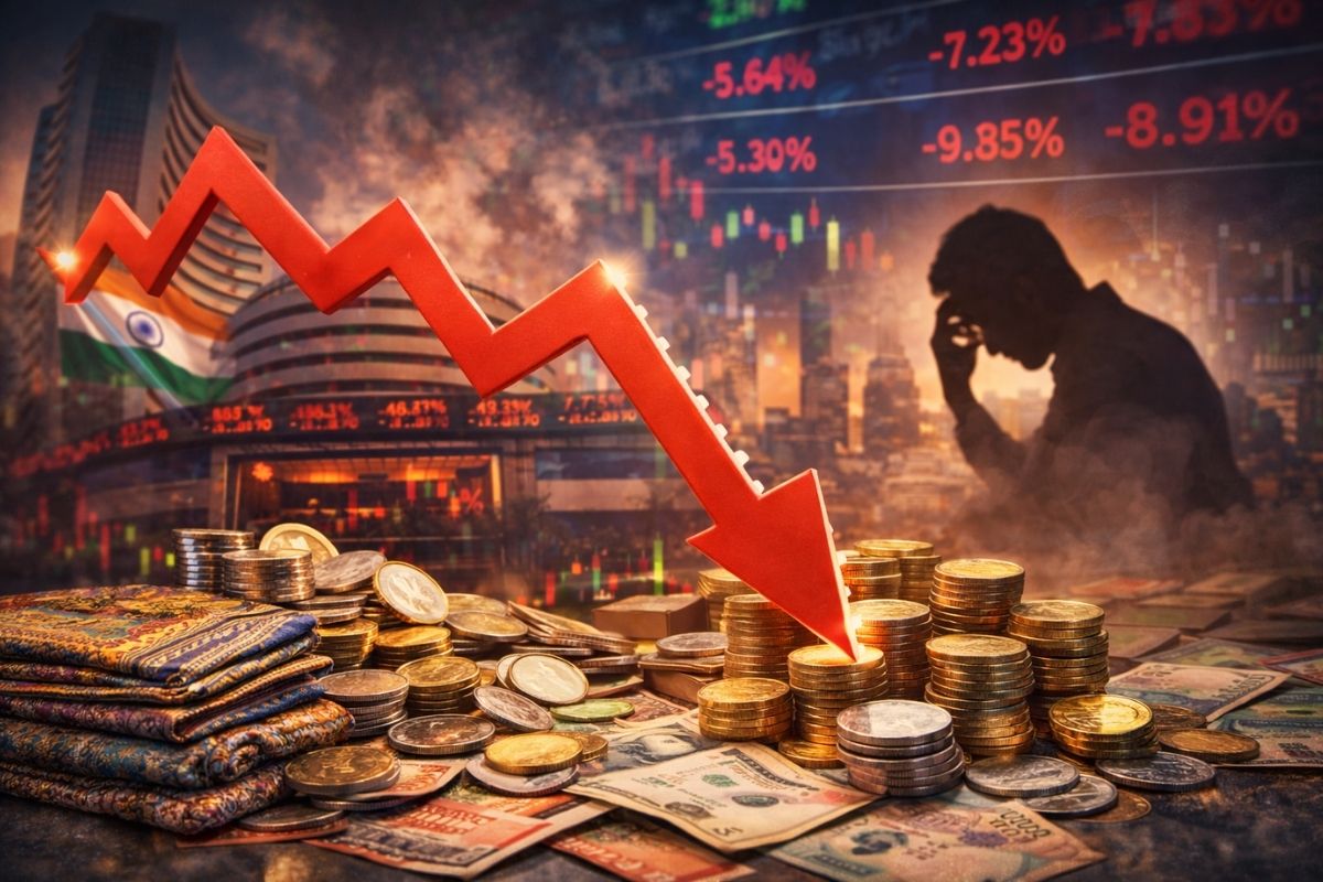 Stock Market Today: भारतीय बाजार में भारी बिकवाली, सेंसक्स 1600 अंक टूटा, निफ्टी भी लुढ़का, जानिए गिरावट के कारण
