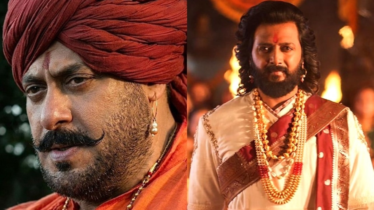 मूंछें-सिर पर पगड़ी में दिखे सलमान, राजा शिवाजी में छाए