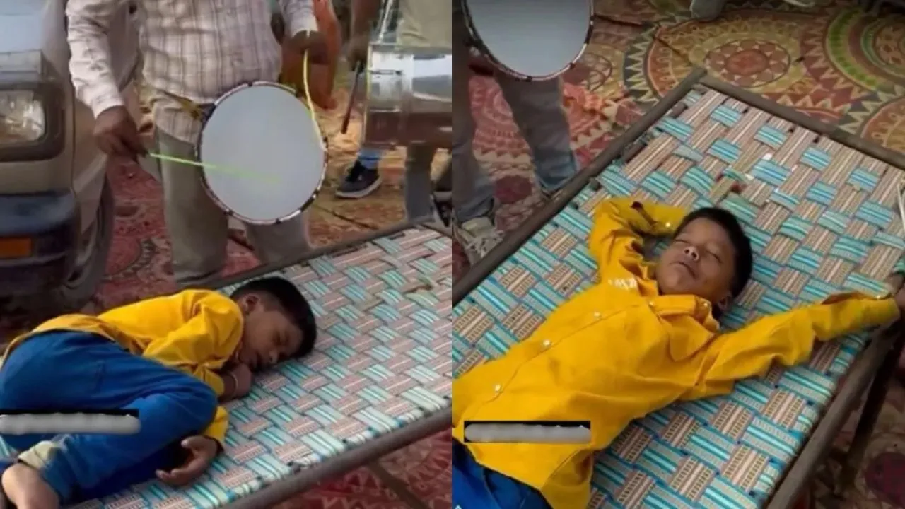 स्कूल जाने से बचने के लिए बच्चे ने किया ‘कुंभकरण’ अवतार, उठाने पहुंचे बैंड वाले; वीडियो वायरल