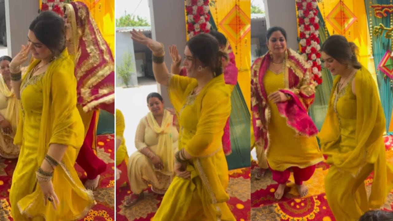 मेहंदी की शाम में भाभी जी का हरियाणवी डांस बना शोस्टॉपर, ठुमकों से महफिल लूटी, वीडियो हुआ वायरल