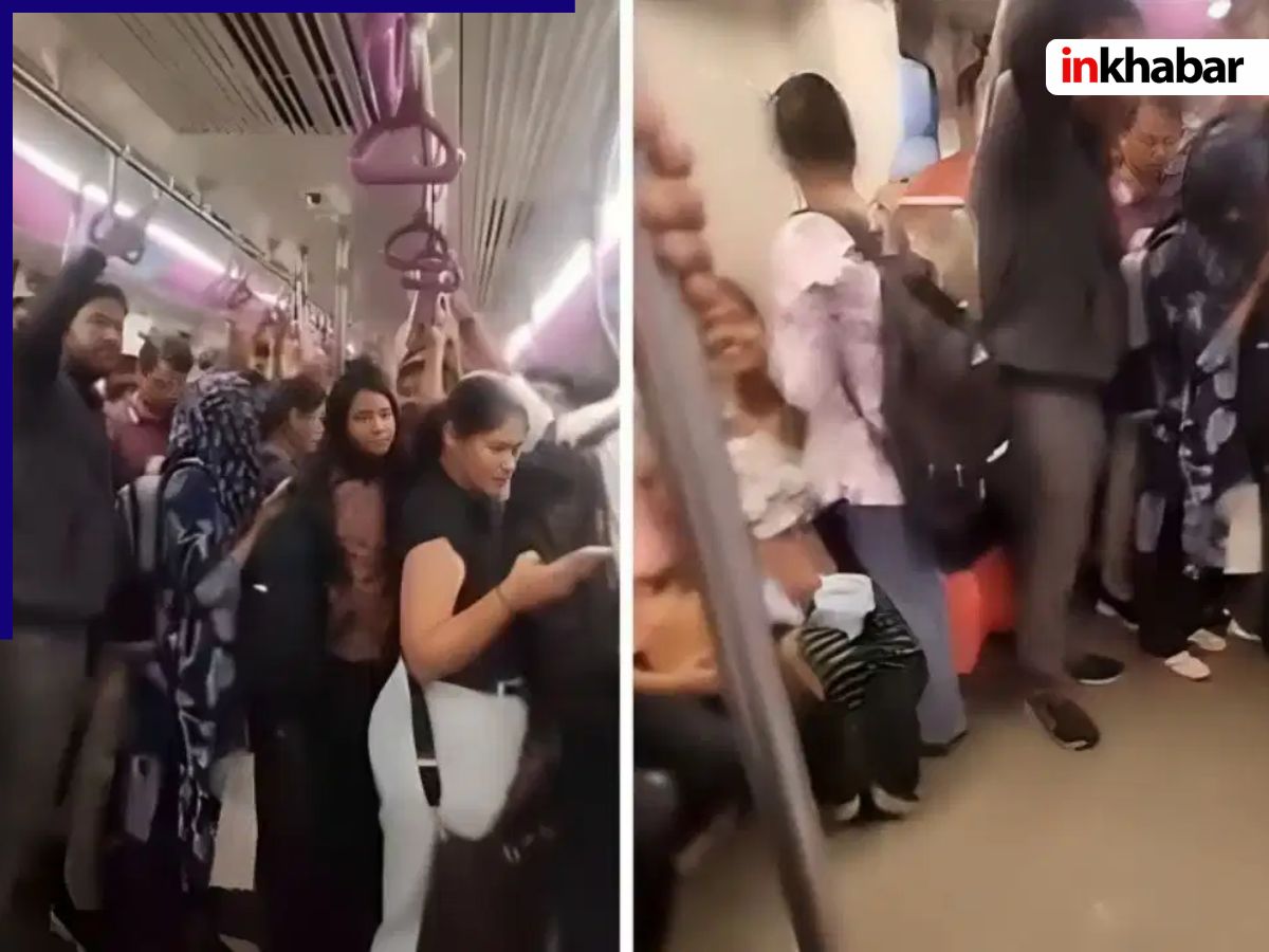 चलती Metro बनी ‘बरसाती ट्रेन’, कोच के अंदर छाता खोलने को मजबूर यात्री; Video Viral
