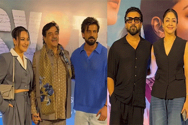 Entertainment News : ‘सिस्टम’ की स्क्रीनिंग में बेटी सोनाक्षी को सपोर्ट करने पहुंचे शत्रुघ्न सिन्हा, जहीर भी आए नजर