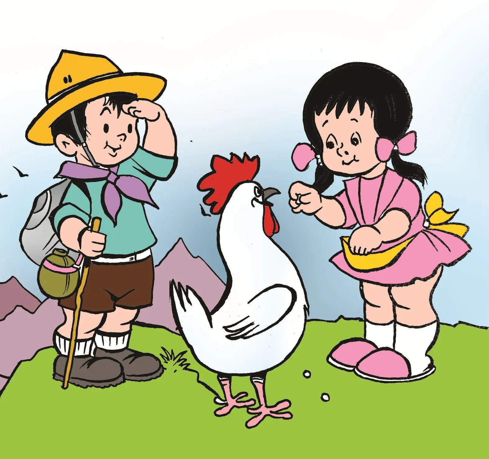 जासूसी और जादुई सफेद मुर्गा बच्चों की कहानियां