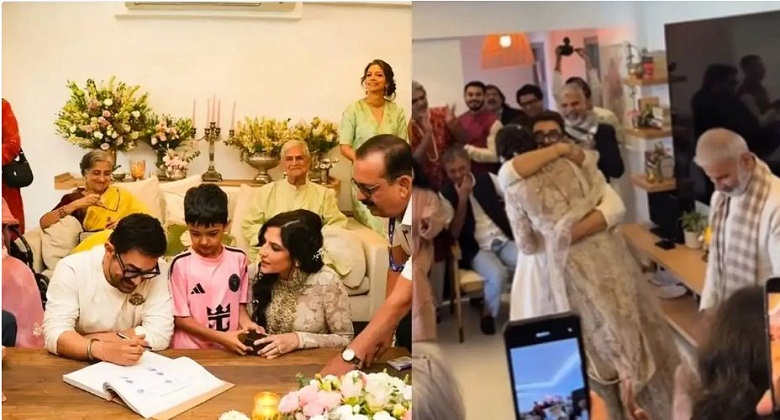 आमिर खान का गौरी संग दिखा रोमांटिक अंदाज, ‘नई दुल्हन’ को किया KISS, वीडियो हुआ वायरल